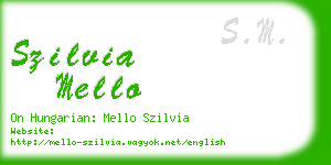 szilvia mello business card